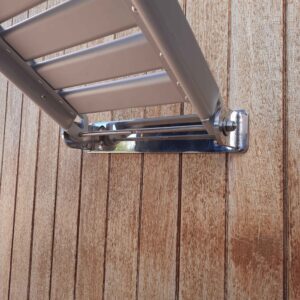 "Get on board safely - thanks to the stable stainless steel gangway stern bracket"