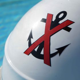 Ankerverbotsaufkleber Ankerboje